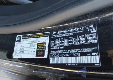 2017 Mercedes-Benz Gle 350 4Matic from USA, damaged, VIN 4JGDA5HB5HA902078